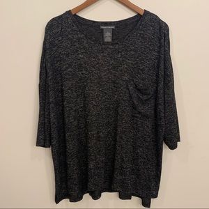 NWOT Chelsea & Theodore 3/4 Sleeve Gray Shirt